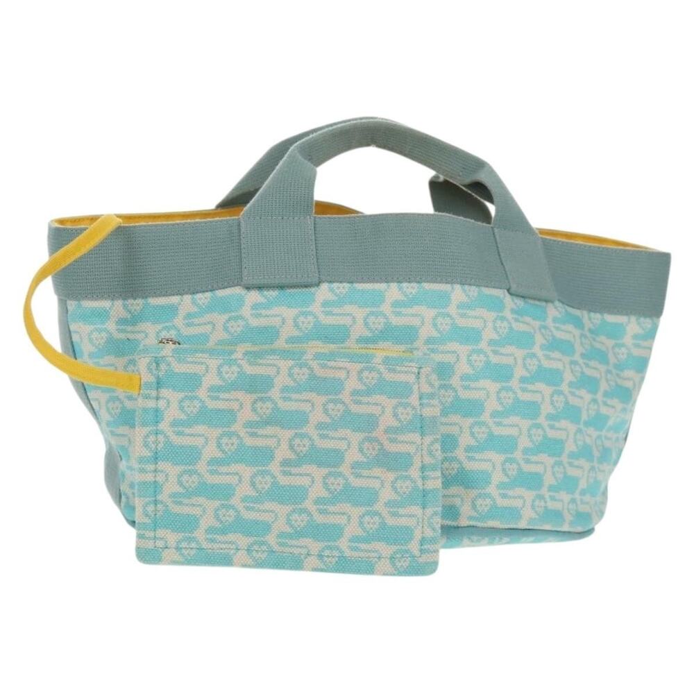 Hermes Canvas Animo Pixel GM Handbag Light Blue
